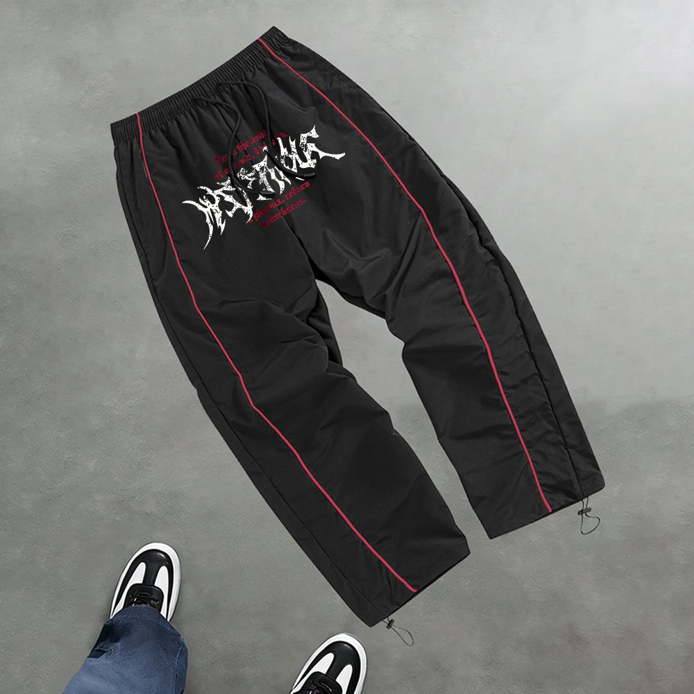 Cycling Commuter Trousers - Men's Gothic Letter Print Sports Trousers