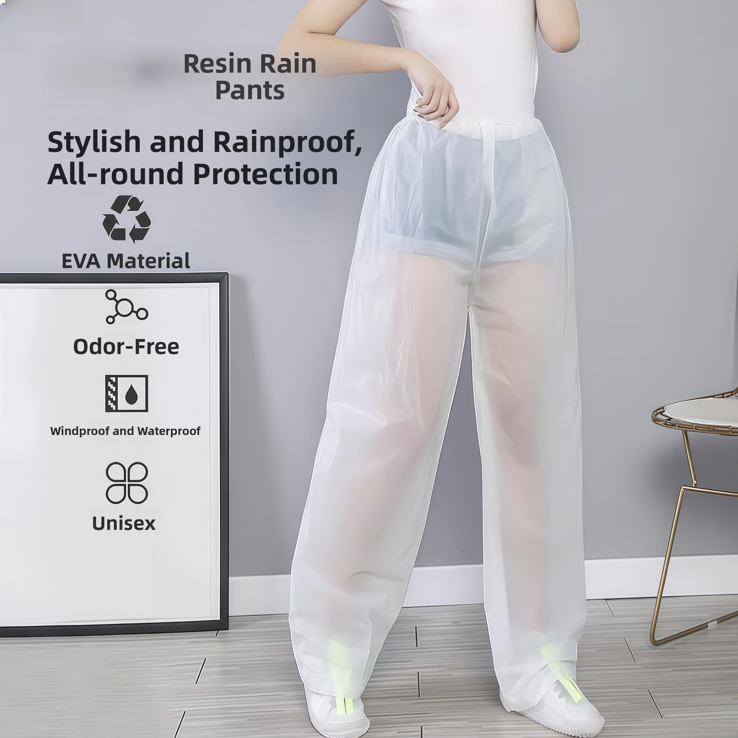 Cycling Commute Pants - Waterproof Thickened Plastic Rain Pants Men's