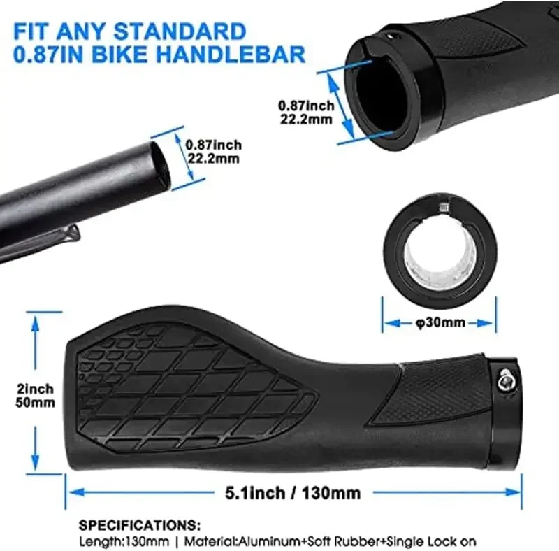 Alloy and Rubber Bike Grips -  – Commuting On Mountain Bike Bewertung und Preis