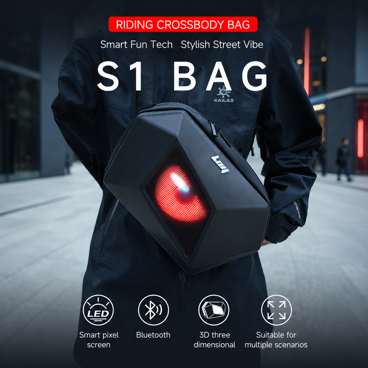 LED Smart Display Chest Bag Wa – Cycling Commuter Backpack Waterproof Bewertung und Preis