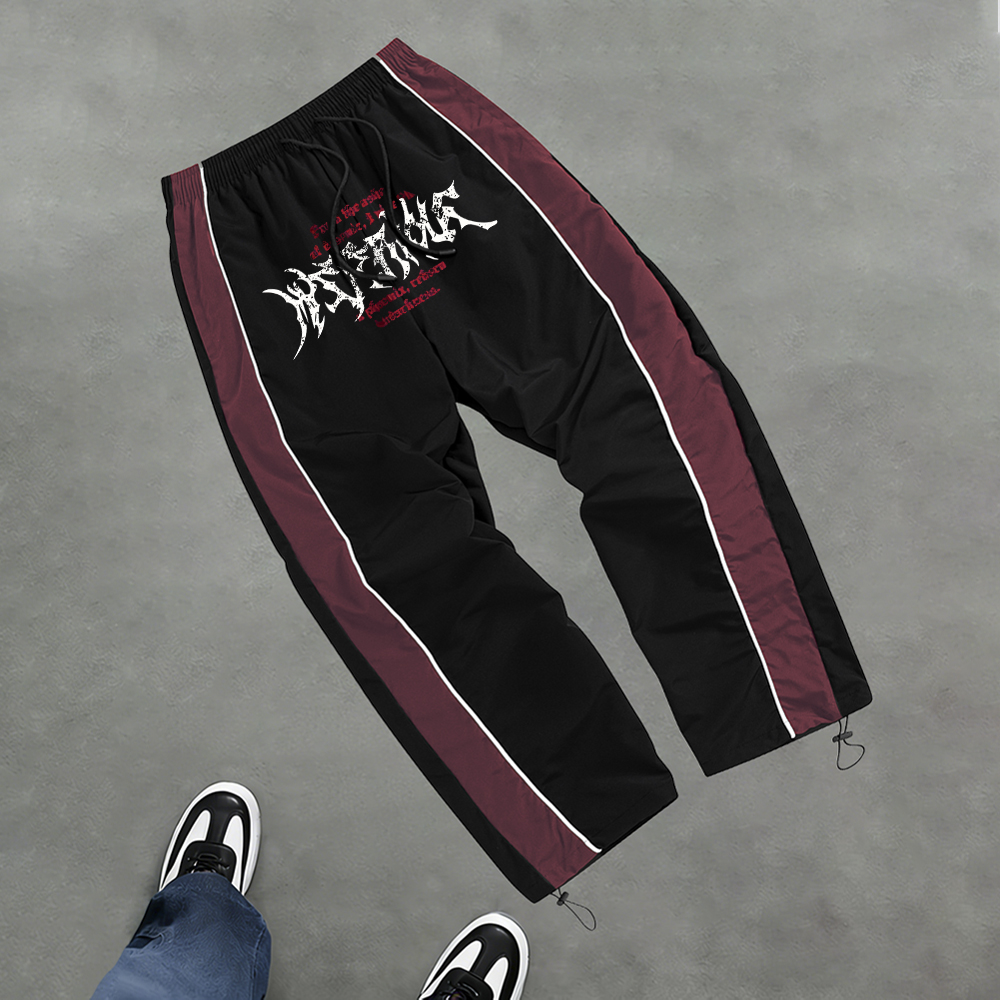 Men's Gothic Letter Print Spor – Cycling Commuter Trousers Bewertung und Preis