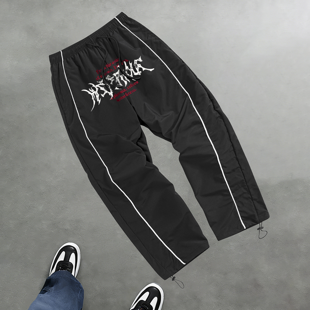 Men's Gothic Letter Print Spor – Cycling Commuter Trousers Bewertung und Preis