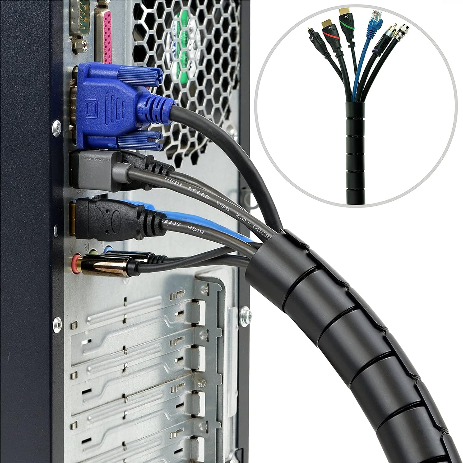Spiral Cable Wire Wrap Cable W – Cable Lock Flexible Bewertung und Preis