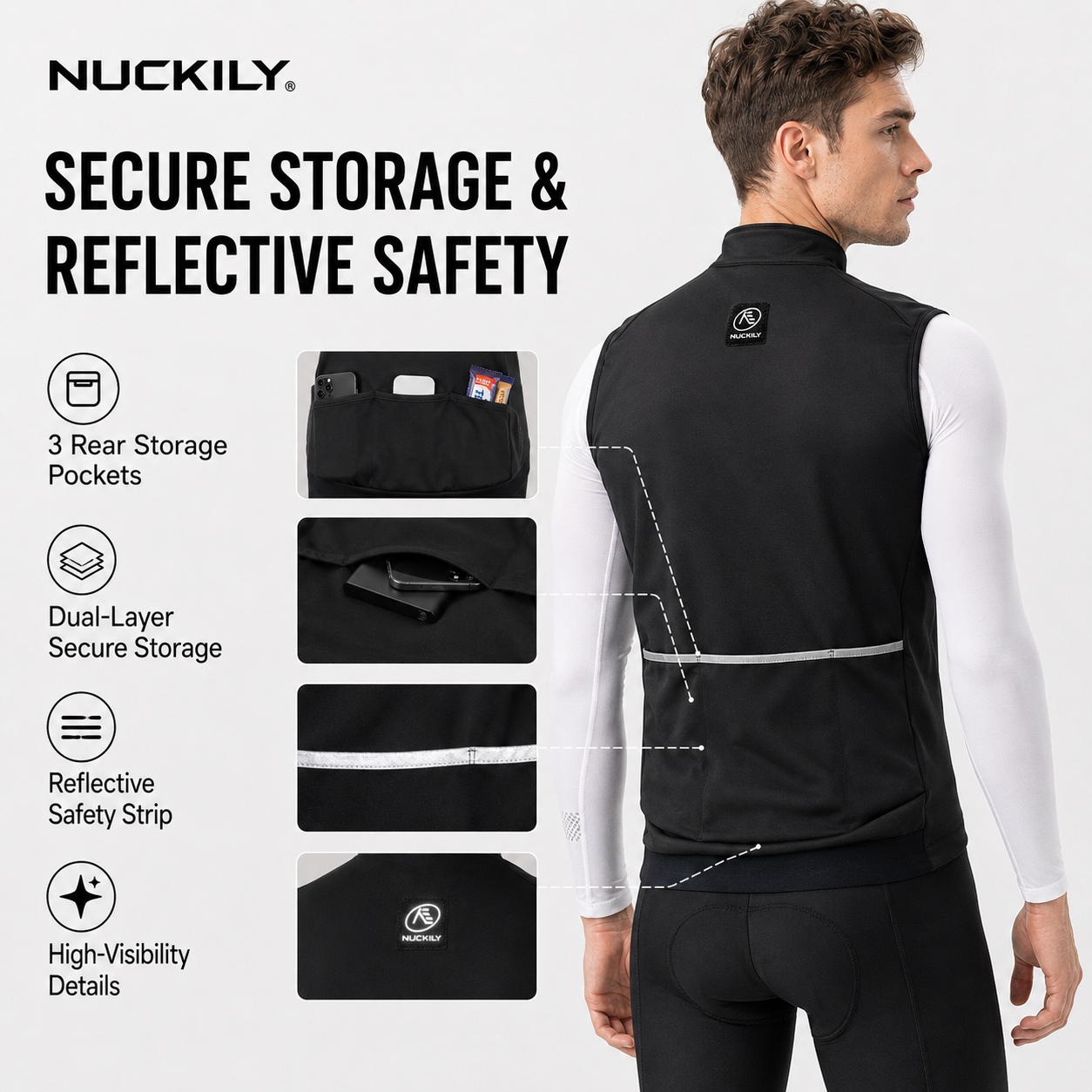 NUCKILY Men Cycling Vest Windp – Reflective Vest Cycling Bewertung und Preis