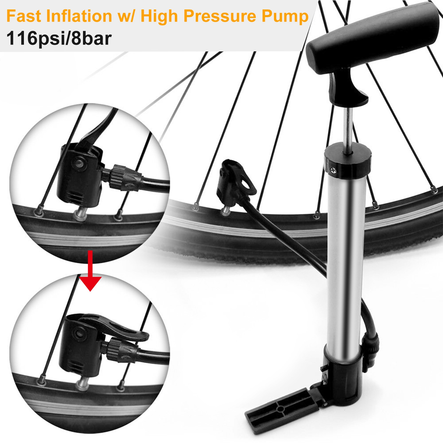 Mini Portable Bike Tire Pump,  – Bike Pump Frame Mount Bewertung und Preis